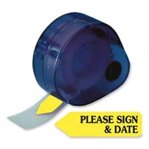 Redi-Tag RTG81124 Please Sign & Date Arrow Flag- .56in.x1-.88in.- Yellow RTG81124 - main
